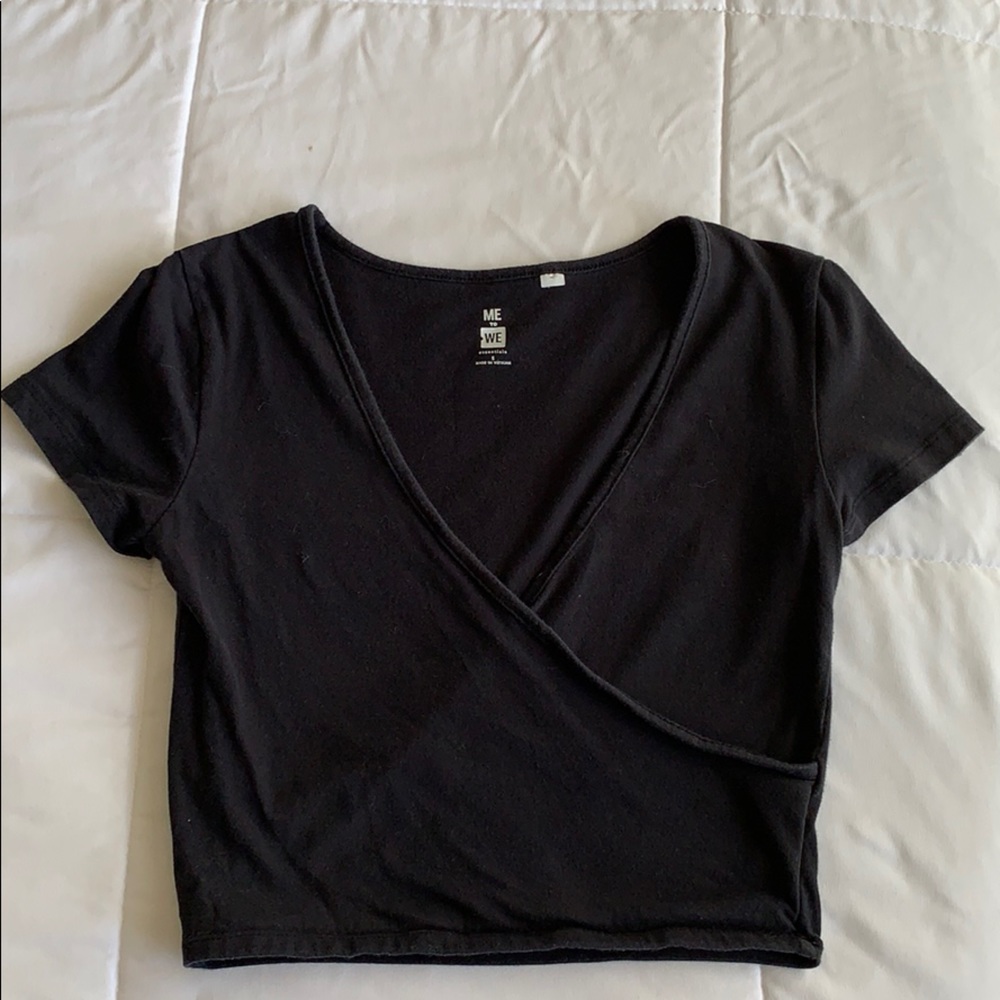 Me to We Black Crop top from PacSun